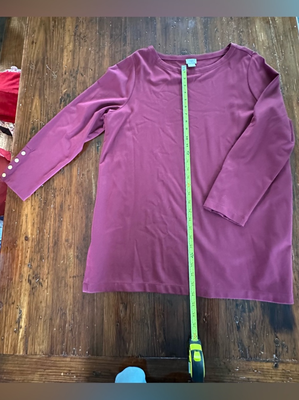 Women's Long Sleeve Boatneck Top in Burgundy
